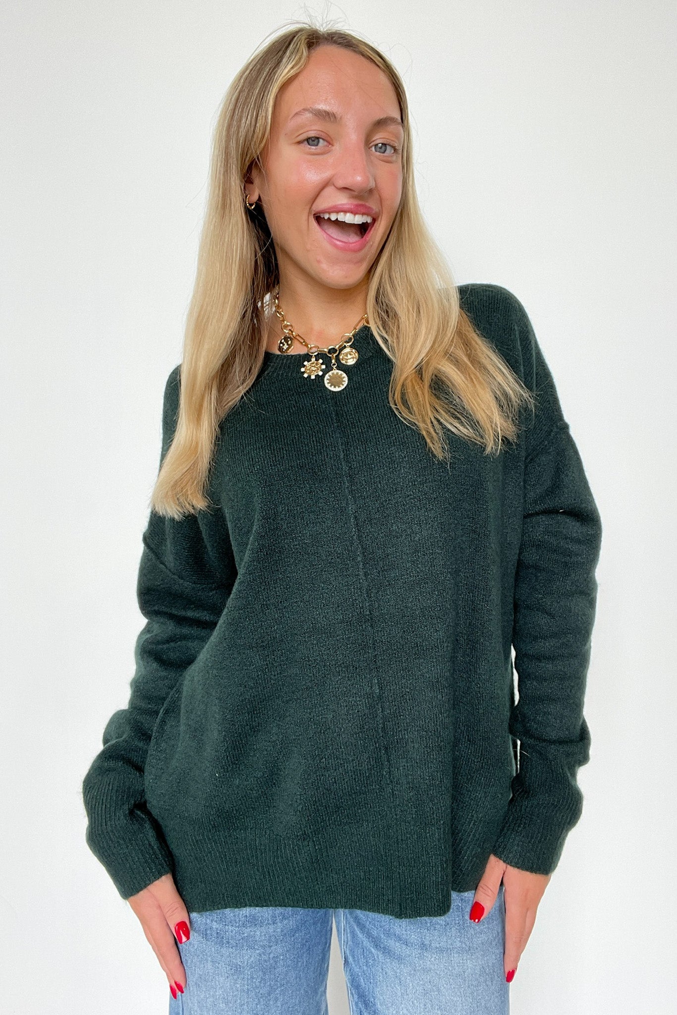 Kyah Front Seam Crewneck Sweater - FINAL SALE - Madison and Mallory