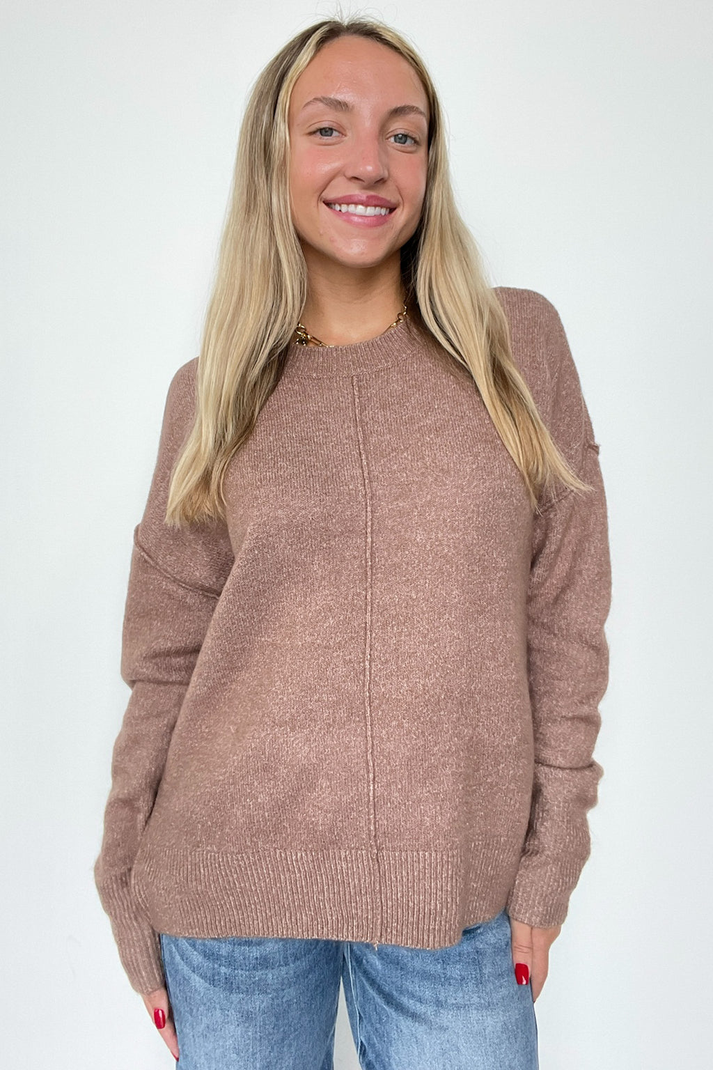Kyah Front Seam Crewneck Sweater - FINAL SALE - Madison and Mallory