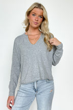 Annalyn Exposed Seam V-Neck Sweater - FINAL SALE - Madison and Mallory