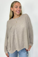 Lorenah Drop Shoulder Waffle Knit Pocket Top - FINAL SALE - Madison and Mallory