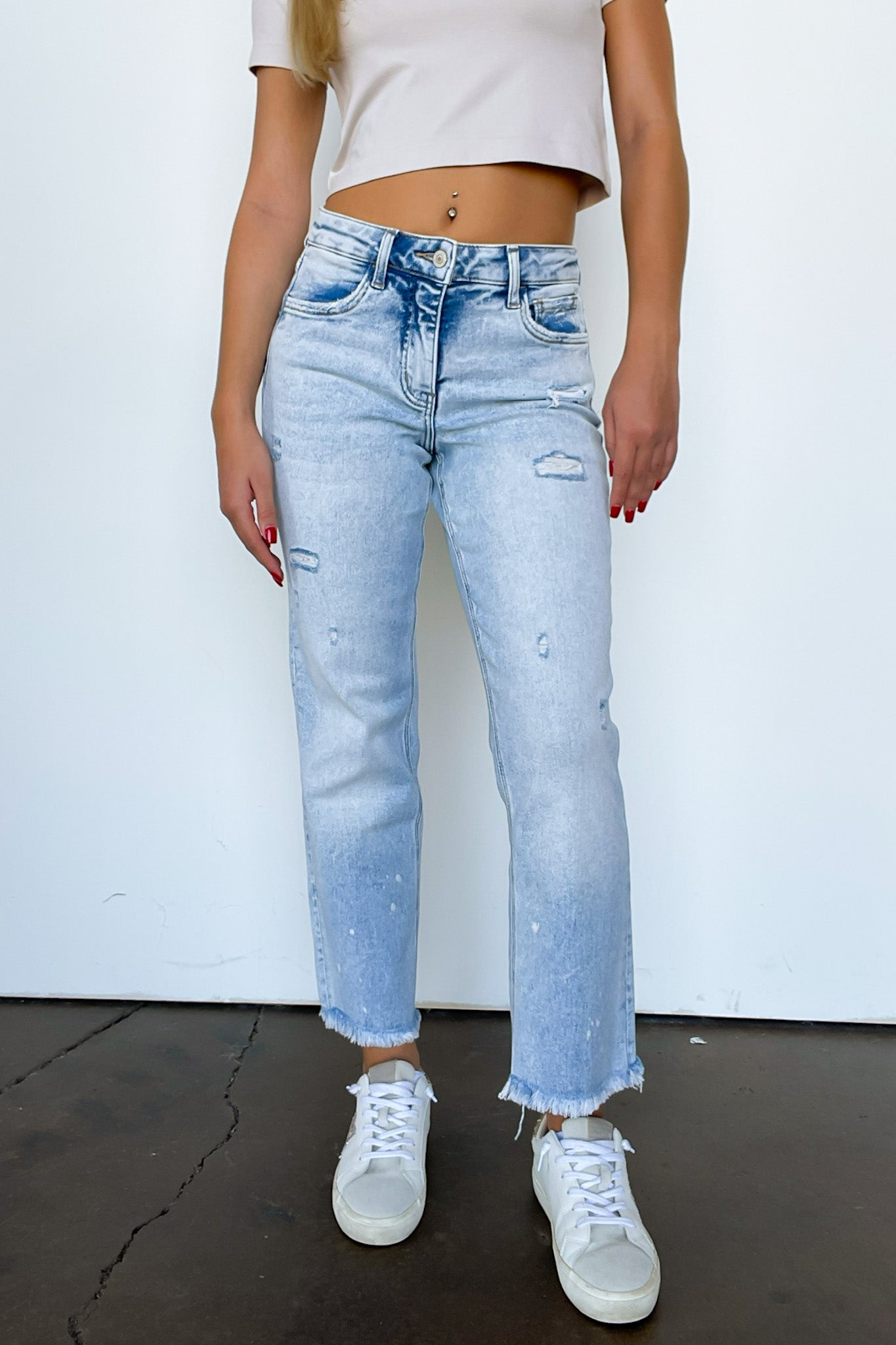 25 / Light Zayla Tummy Control High Rise Straight Jeans - Madison and Mallory