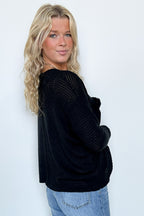 Lorenah Drop Shoulder Waffle Knit Pocket Top - FINAL SALE - Madison and Mallory