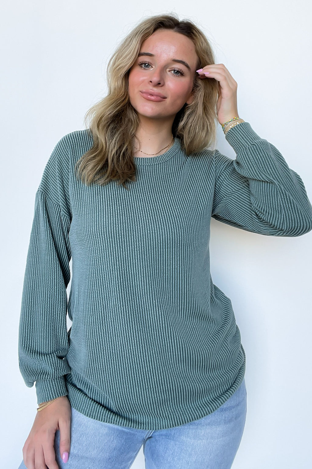 Taryn Ribbed Knit Puff Sleeve Top - FINAL SALE - Madison and Mallory