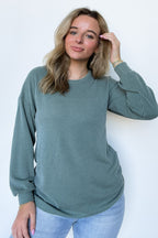 Taryn Ribbed Knit Puff Sleeve Top - FINAL SALE - Madison and Mallory