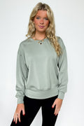 Sage / S Sporty Chic Knit Crewneck Sweatshirt - FINAL SALE - Madison and Mallory