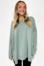 Cozy Bliss Long Sleeve Ribbed Knit Oversized Top - FINAL SALE - Madison and Mallory