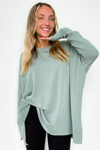 Cozy Bliss Long Sleeve Ribbed Knit Oversized Top - FINAL SALE - Madison and Mallory