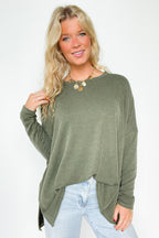 Cozy Bliss Long Sleeve Ribbed Knit Oversized Top - FINAL SALE - Madison and Mallory