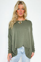 Cozy Bliss Long Sleeve Ribbed Knit Oversized Top - FINAL SALE - Madison and Mallory