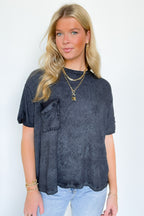 Rylee Mineral Wash Rib Knit Relaxed Pocket Top - BACK IN STOCK - Madison and Mallory