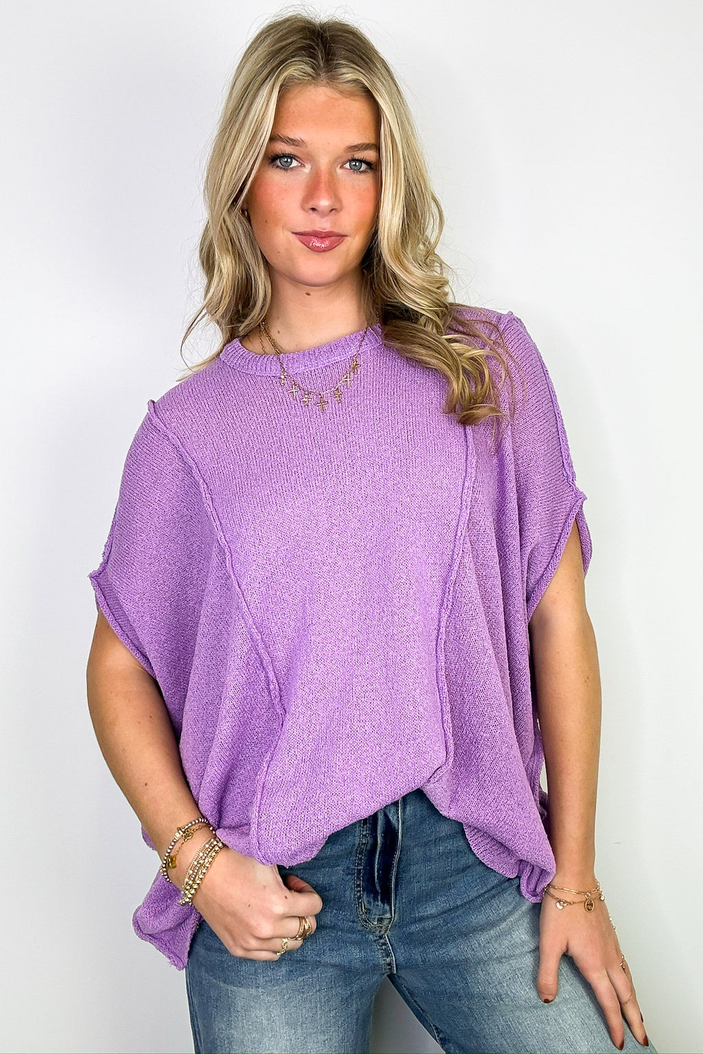 Candice Drop Shoulder Exposed Seam Sweater - BACK IN STOCK