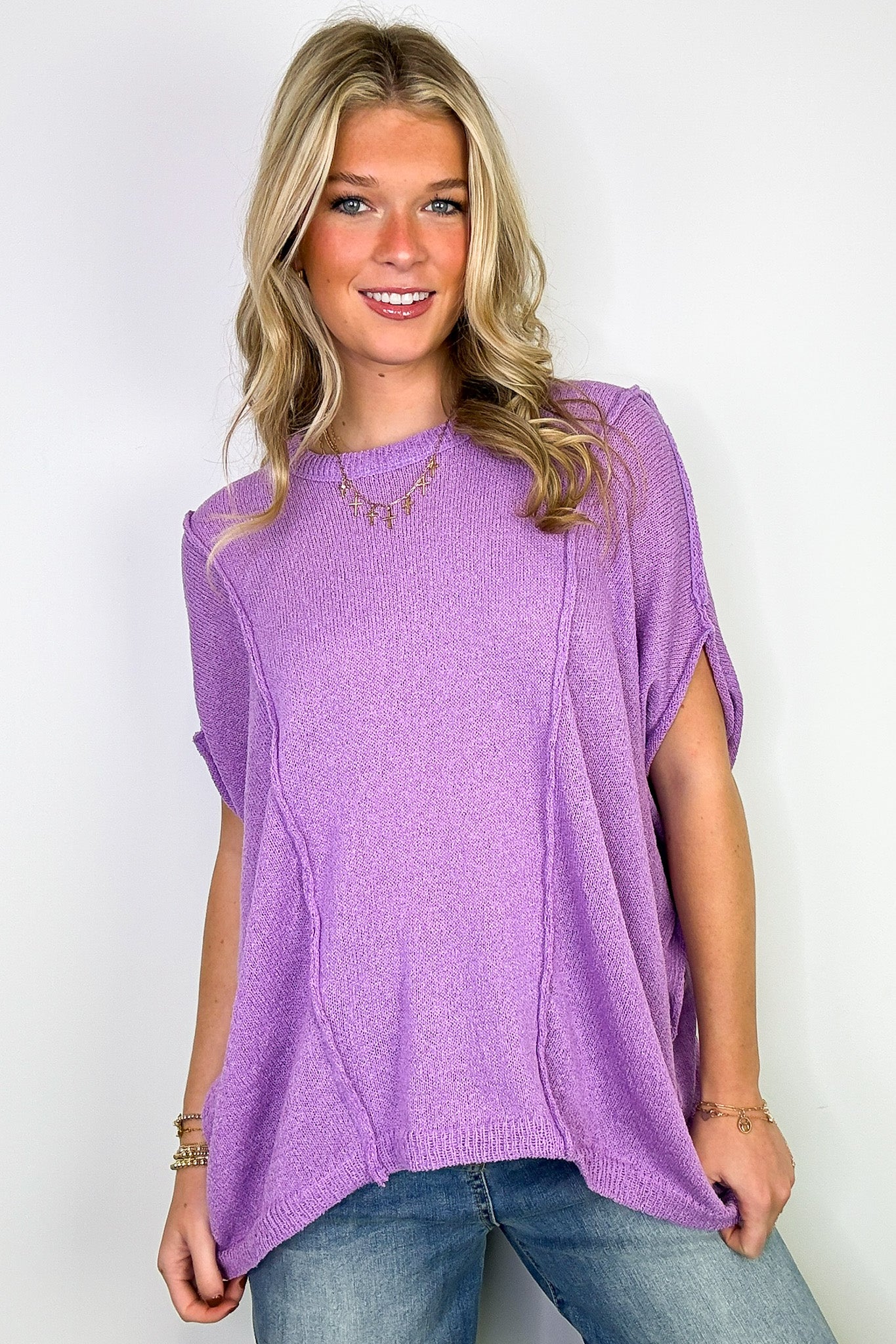 Candice Drop Shoulder Exposed Seam Sweater - BACK IN STOCK - Madison and Mallory