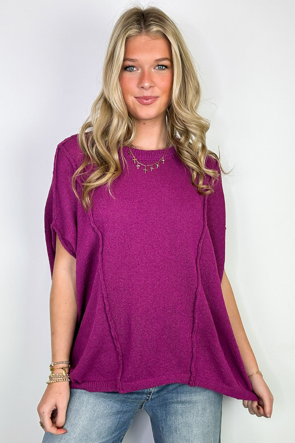 Candice Drop Shoulder Exposed Seam Sweater - BACK IN STOCK - Madison and Mallory