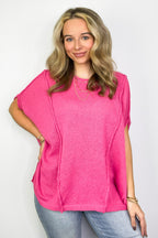 Candice Drop Shoulder Exposed Seam Sweater - BACK IN STOCK