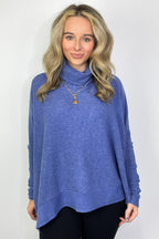 Cozy Harmony Brushed Melange Knit Cowl Neck Poncho Sweater - FINAL SALE - Madison and Mallory