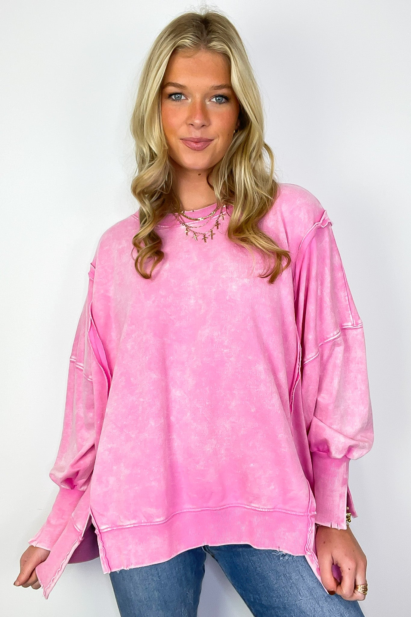 August Glow Acid Wash Pullover - BACK IN STOCK - Madison and Mallory