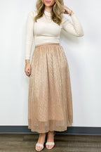 Champagne / S Magnificent Charm Flowy Maxi Skirt - FINAL SALE - Madison and Mallory
