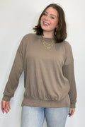 Pressley Rib Knit Side Slit Pullover