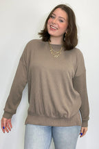 Pressley Rib Knit Side Slit Pullover