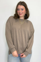 Pressley Rib Knit Side Slit Pullover - BACK IN STOCK - Madison and Mallory