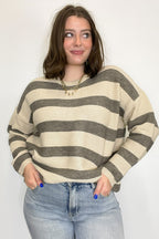 Anna Striped Relaxed Fit Sweater - FINAL SALE - Madison and Mallory