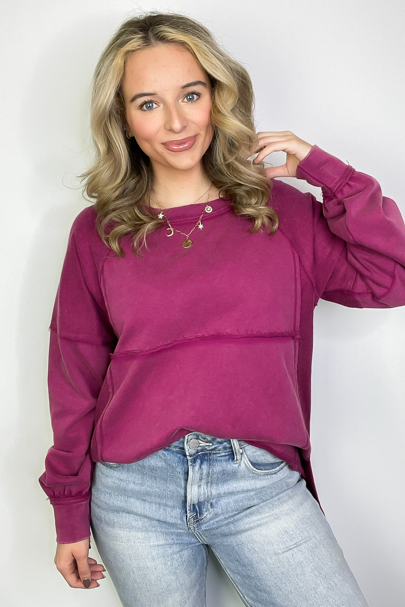 Melissa Mineral Wash Relaxed Fit Pullover - Madison and Mallory
