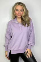 Christy Mineral Wash Henley Relaxed Pullover - FINAL SALE - Madison and Mallory