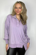 Christy Mineral Wash Henley Relaxed Pullover - FINAL SALE - Madison and Mallory
