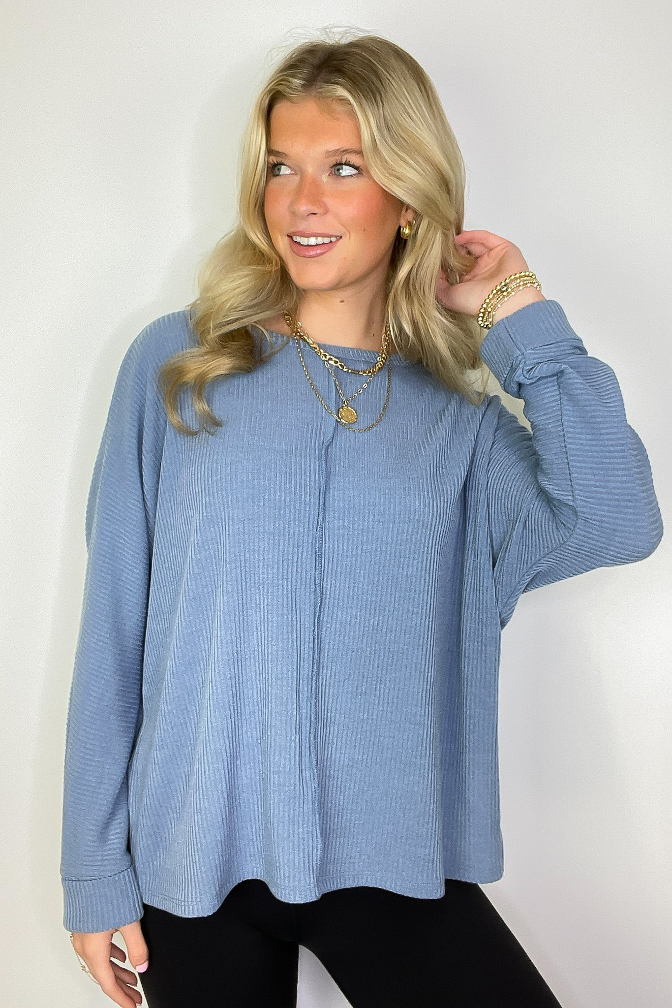 Taelyn Ribbed Seam Dolman Top - FINAL SALE - Madison and Mallory