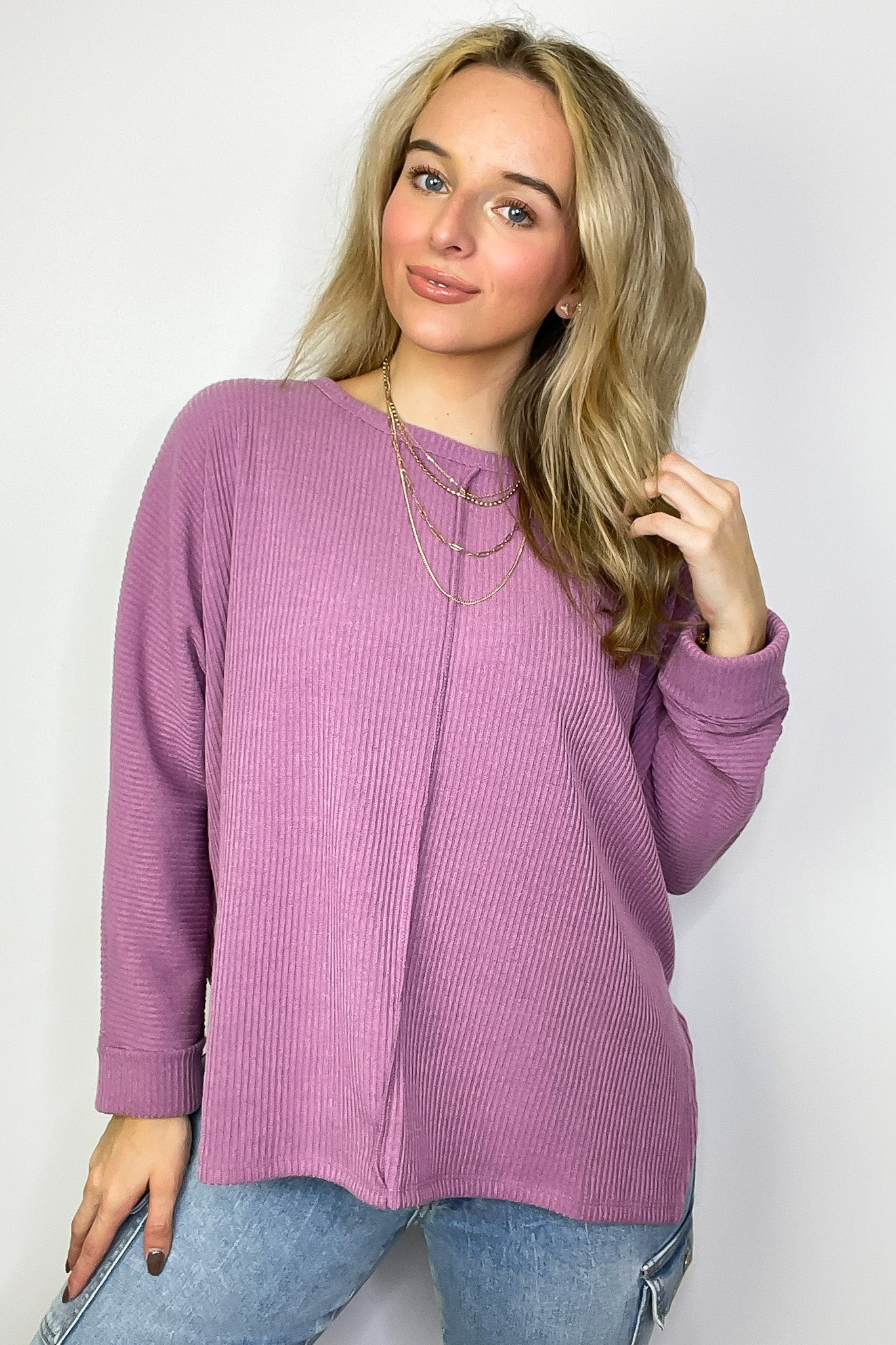 Taelyn Ribbed Seam Dolman Top - FINAL SALE - Madison and Mallory
