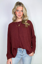 Taelyn Ribbed Seam Dolman Top - FINAL SALE - Madison and Mallory