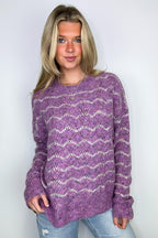 Lavender / S Ticket to Cozy Wave Striped Knit Sweater - FINAL SALE - Madison and Mallory