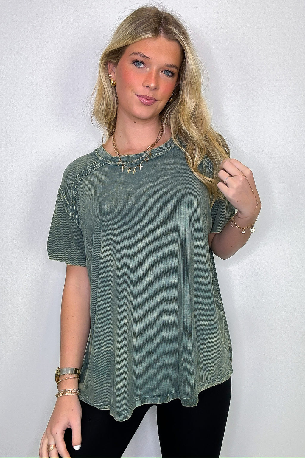 Ash Jade / SM Mirissa Mineral Washed Boat Neck Top - Madison and Mallory