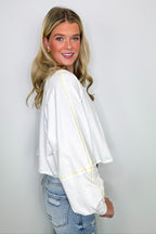 Liliane V-Neck Contrast Top - FINAL SALE - Madison and Mallory