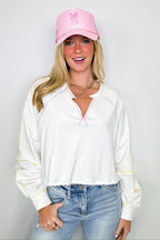 Liliane V-Neck Contrast Top - FINAL SALE - Madison and Mallory