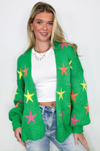 S / Green Multi Stars Align Knit Cardigan - FINAL SALE - Madison and Mallory