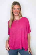 Zen Zone Oversized Semi-Sheer Knit Pocket Top - BACK IN STOCK - Madison and Mallory