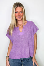 Necessary Charm V-Neck Side Slit Knit Top - BACK IN STOCK - Madison and Mallory