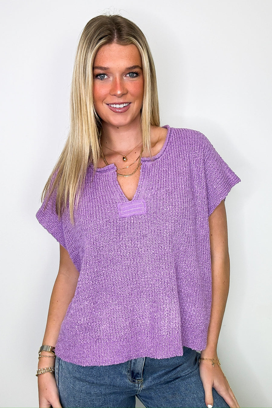 Necessary Charm V-Neck Side Slit Knit Top - BACK IN STOCK - Madison and Mallory