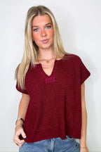 Necessary Charm V-Neck Side Slit Knit Top - BACK IN STOCK - Madison and Mallory