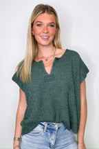 Ash Jade / SM Necessary Charm V-Neck Side Slit Knit Top - BACK IN STOCK - Madison and Mallory
