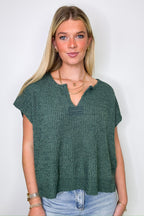 Necessary Charm V-Neck Side Slit Knit Top - BACK IN STOCK - Madison and Mallory