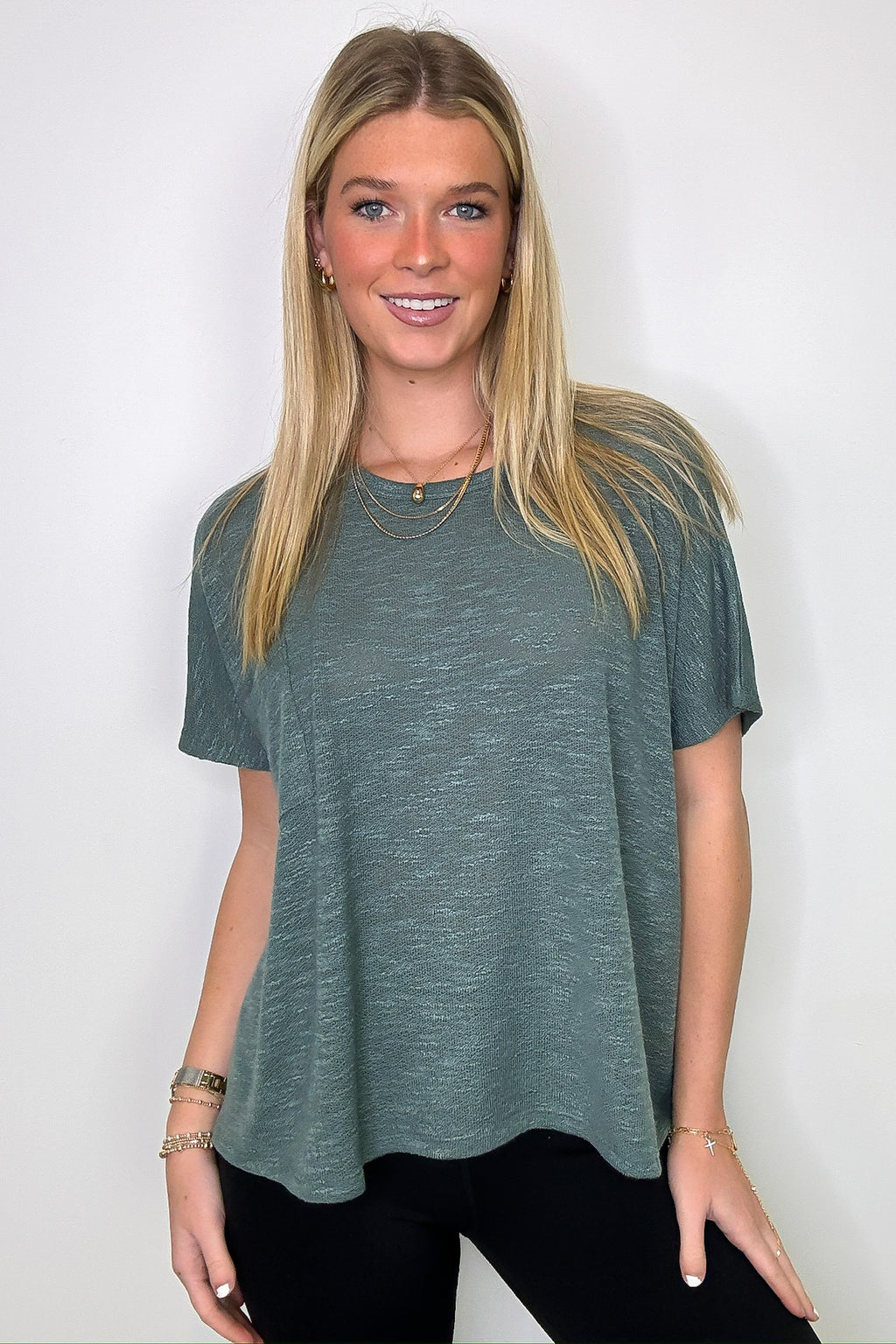 Ash Jade / SM Zen Zone Oversized Semi-Sheer Knit Pocket Top - Madison and Mallory