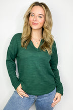 Modern Muse Notch V-Neck Top - FINAL SALE - Madison and Mallory