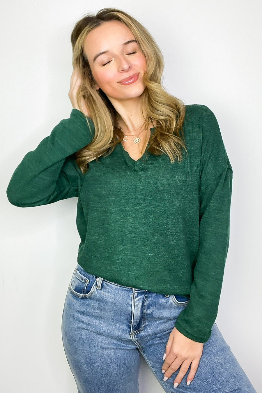 Modern Muse Notch V-Neck Top - Madison and Mallory