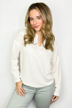 Modern Muse Notch V-Neck Top - FINAL SALE - Madison and Mallory