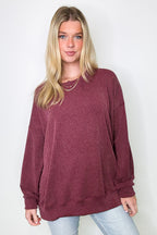 Alexia Rib Knit Oversized Top - FINAL SALE - Madison and Mallory