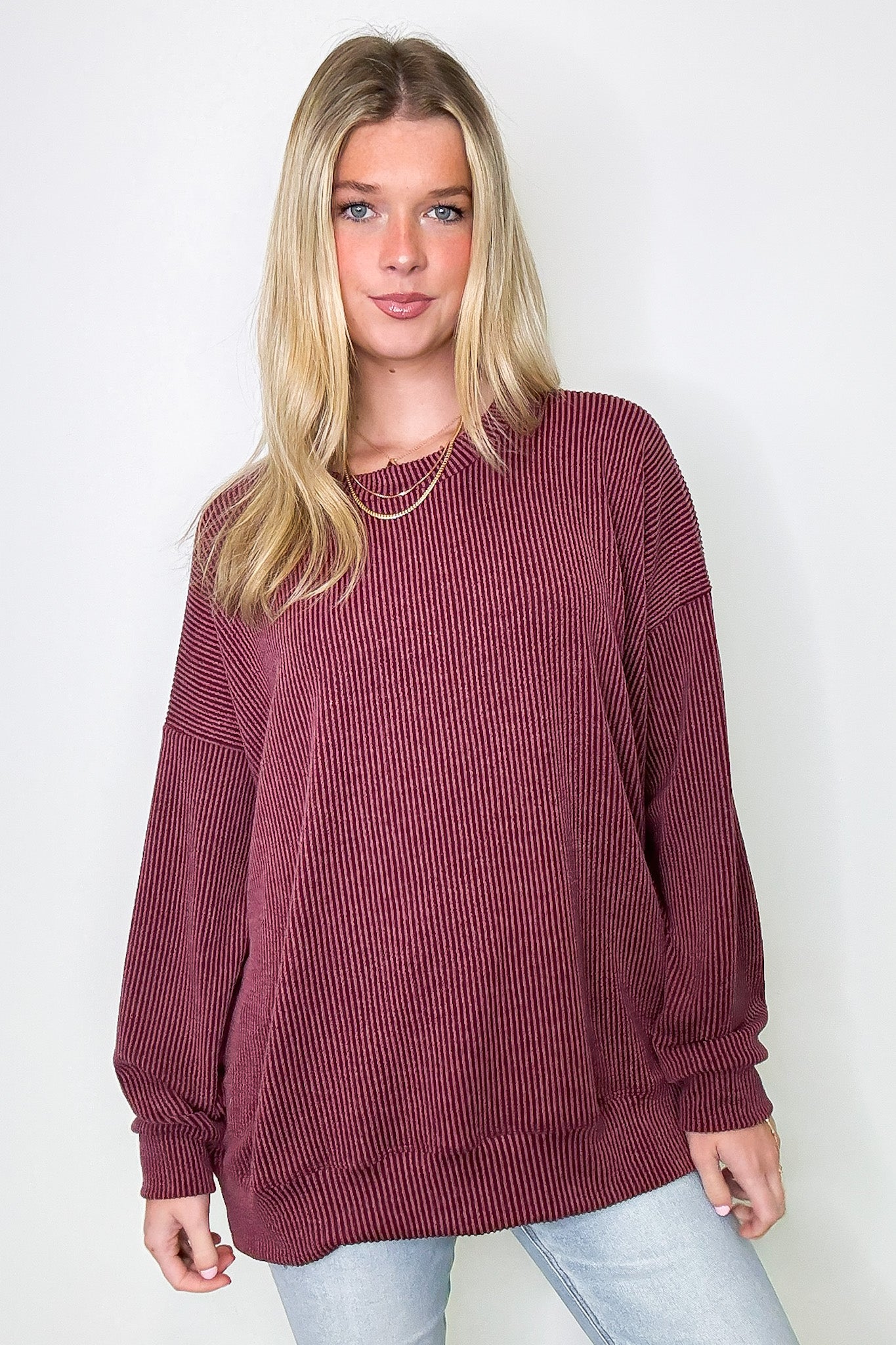 Alexia Rib Knit Oversized Top - FINAL SALE - Madison and Mallory