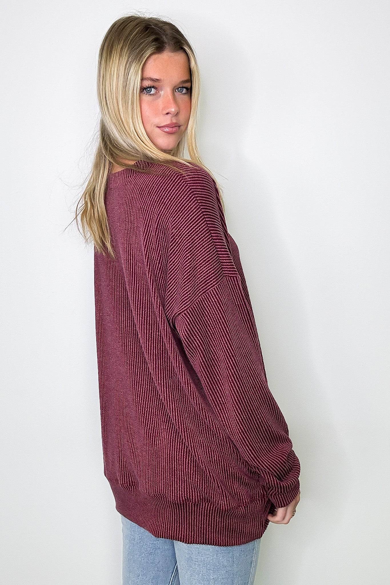 Alexia Rib Knit Oversized Top - FINAL SALE - Madison and Mallory