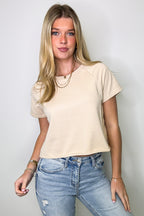 Natural / S Lakeyn Round Neck Relaxed Top - FINAL SALE - Madison and Mallory
